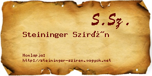 Steininger Szirén névjegykártya